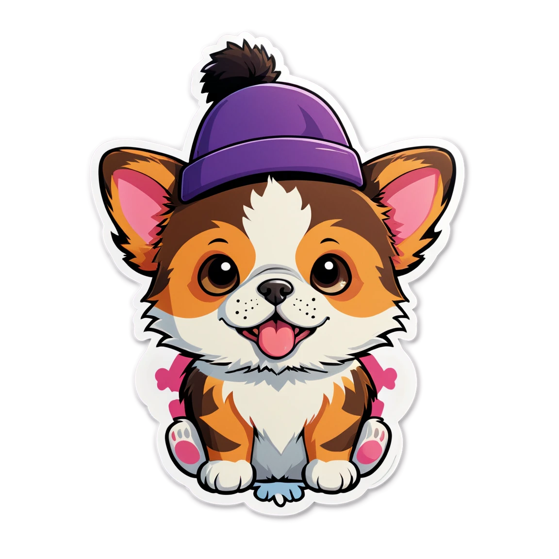 Pet with a hat, pet sticker