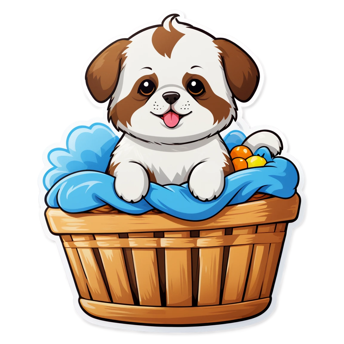 Pet in a basket, pet sticker