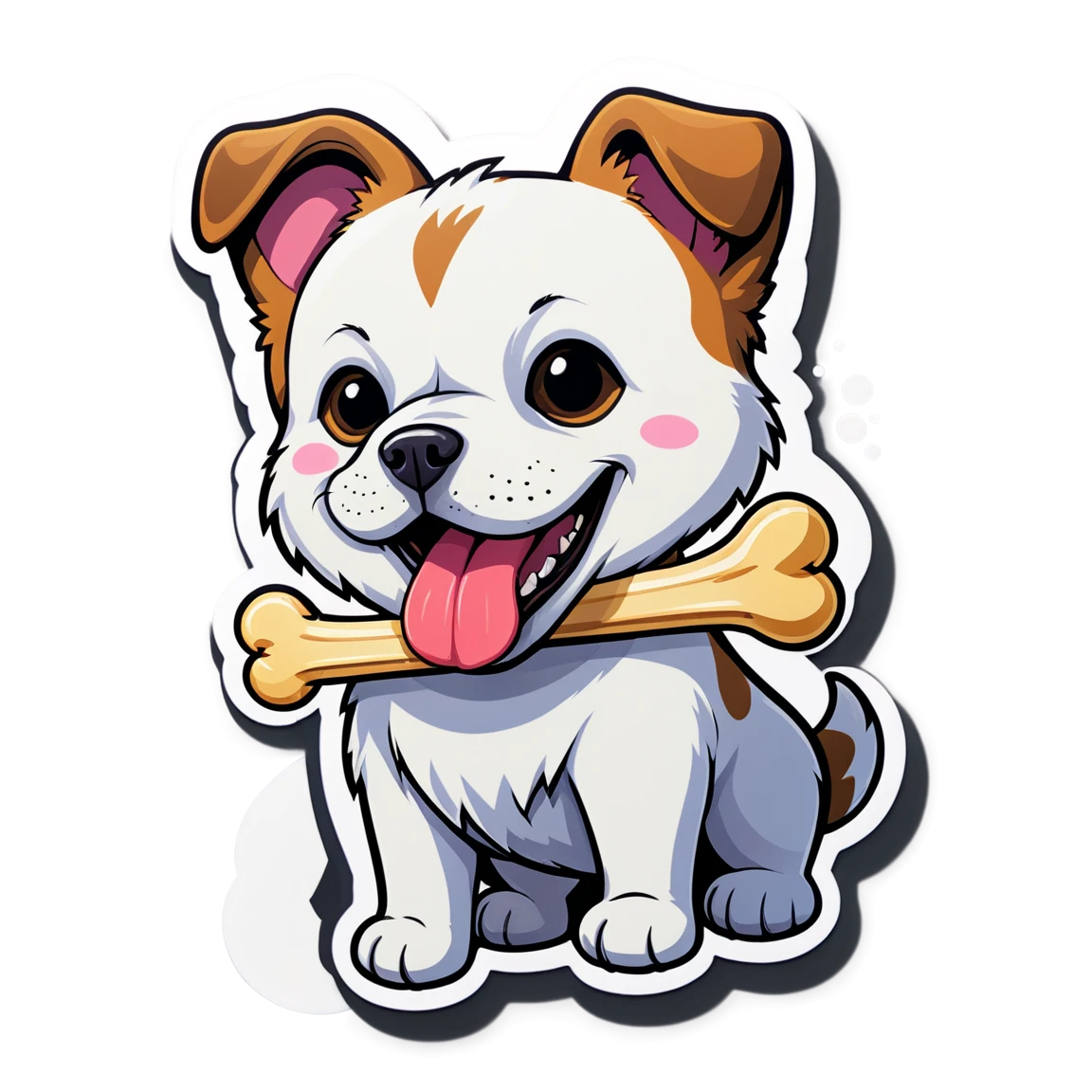 Pet with a bone, pet sticker