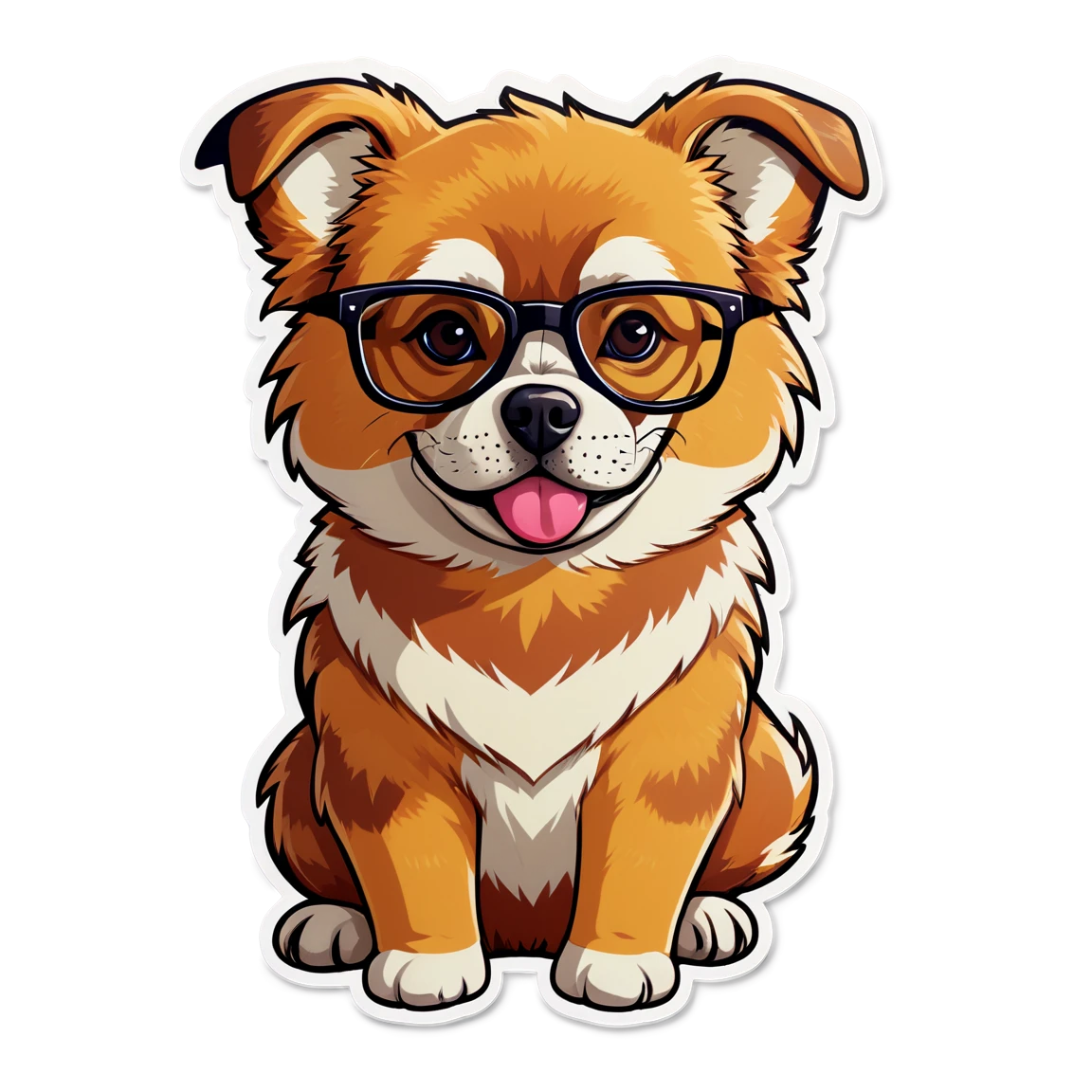 Pet wearing glasses, pet sticker