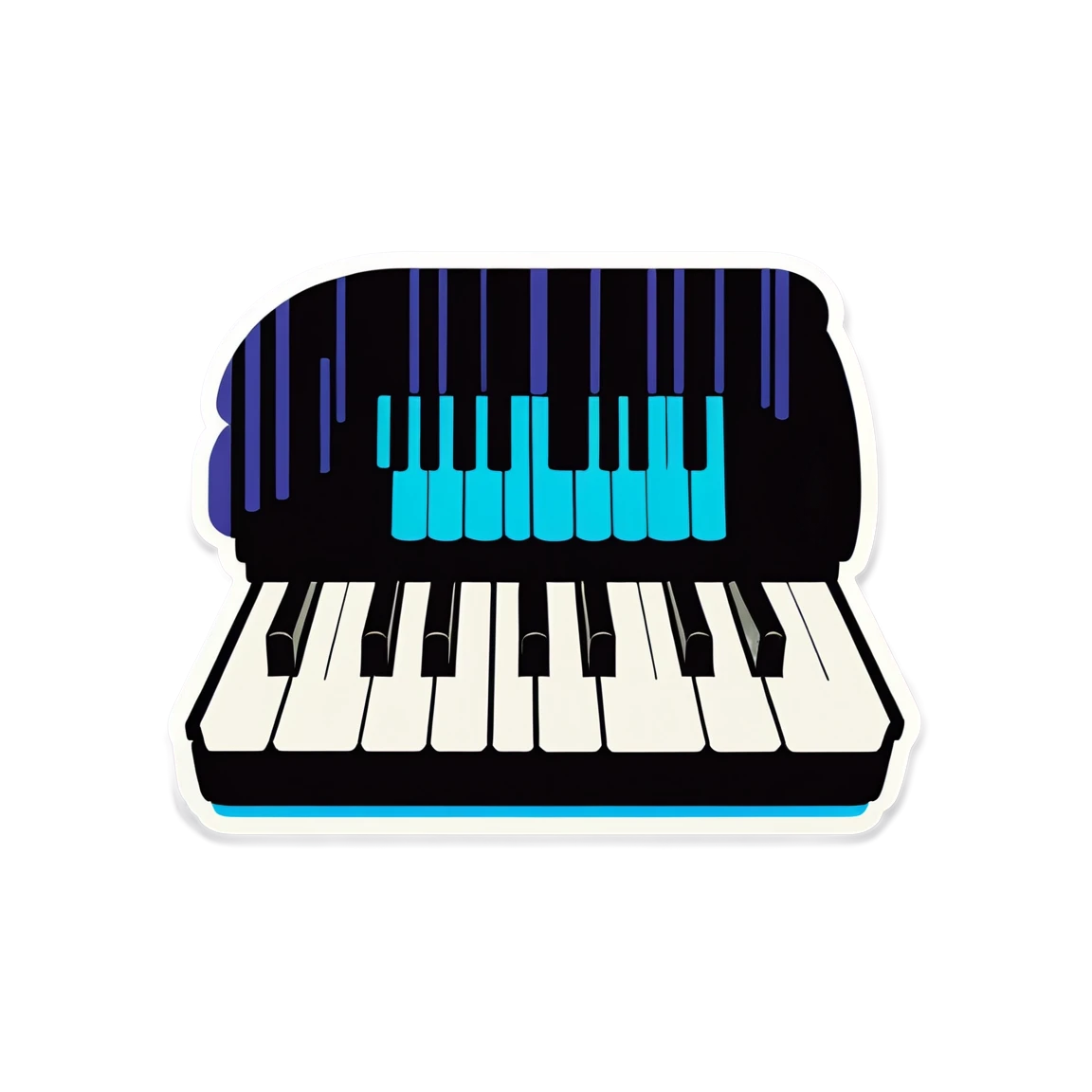 Piano practicing scales, piano sticker