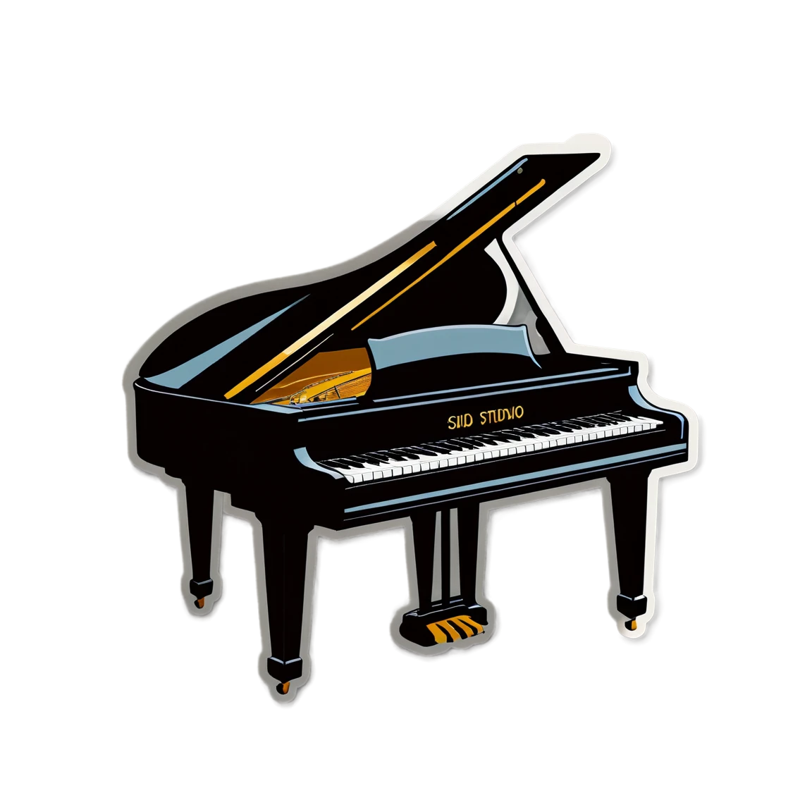 Piano in a music studio, piano sticker