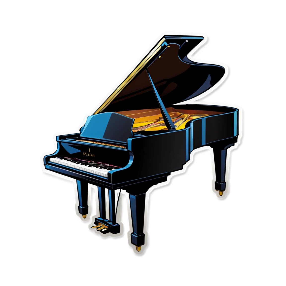 Piano in a concert hall, piano sticker