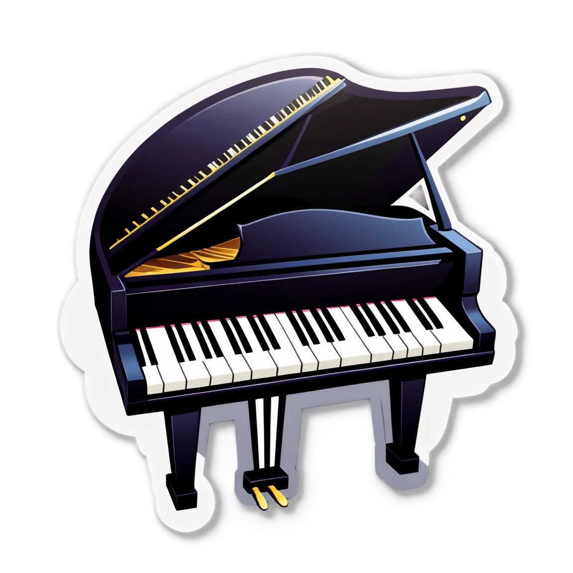 Piano with a metronome, piano sticker