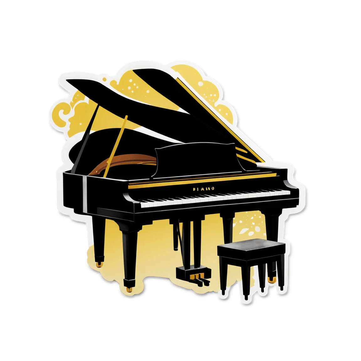 Piano with a jazz piano, piano sticker