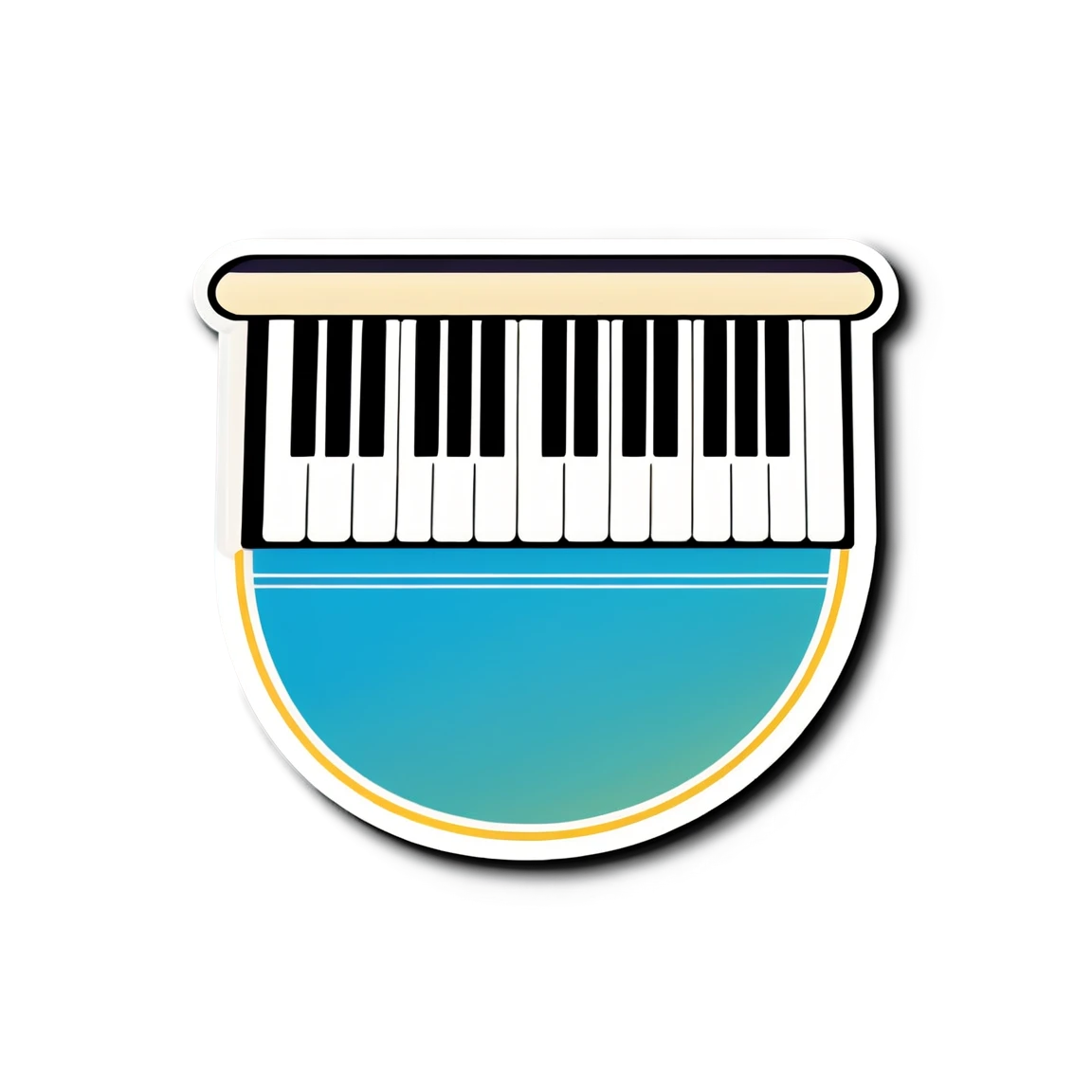 Piano key stickers with musical notes