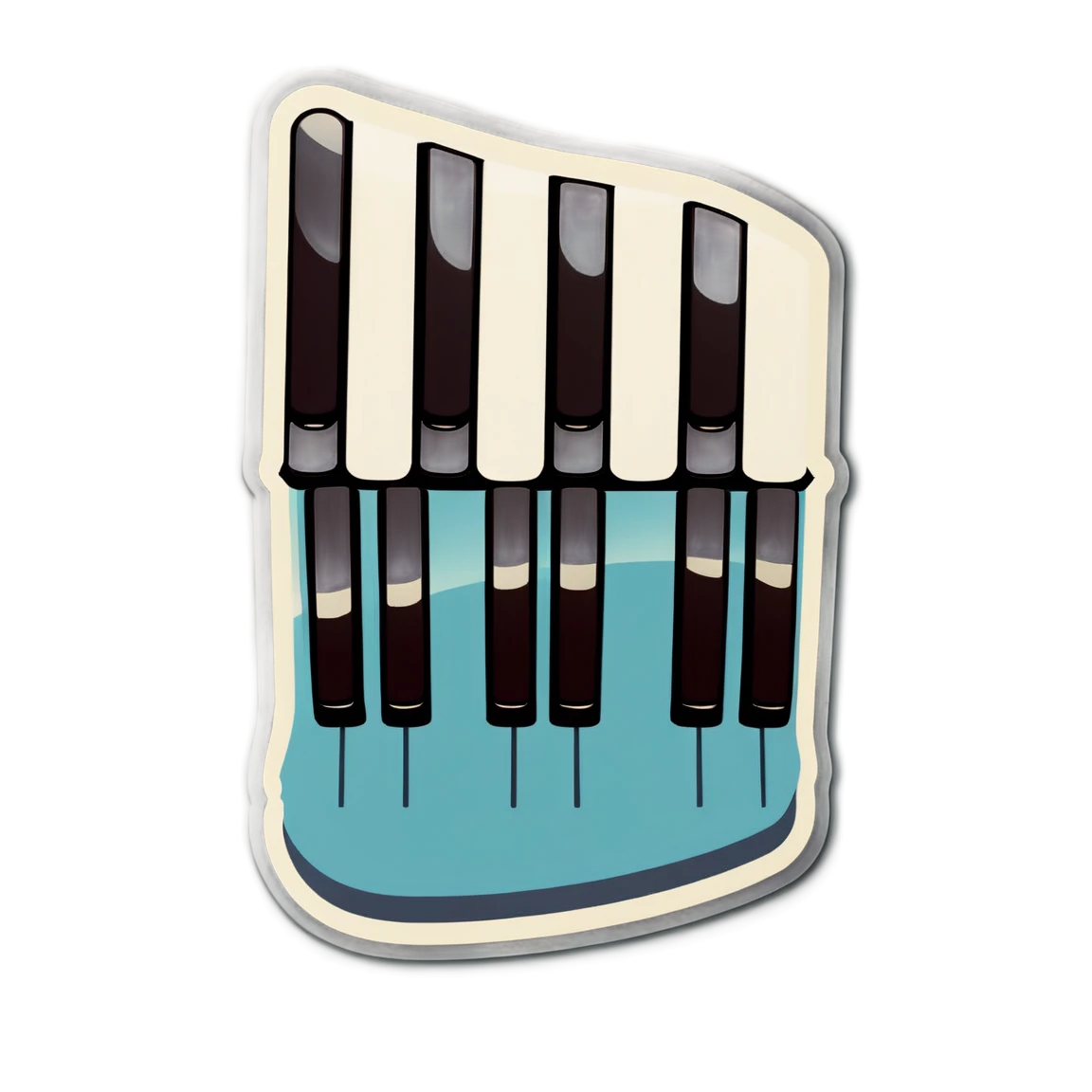 Piano key stickers in a classroom