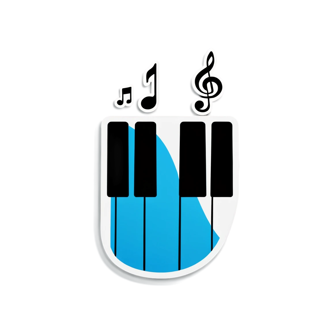 Piano key stickers with bass clef