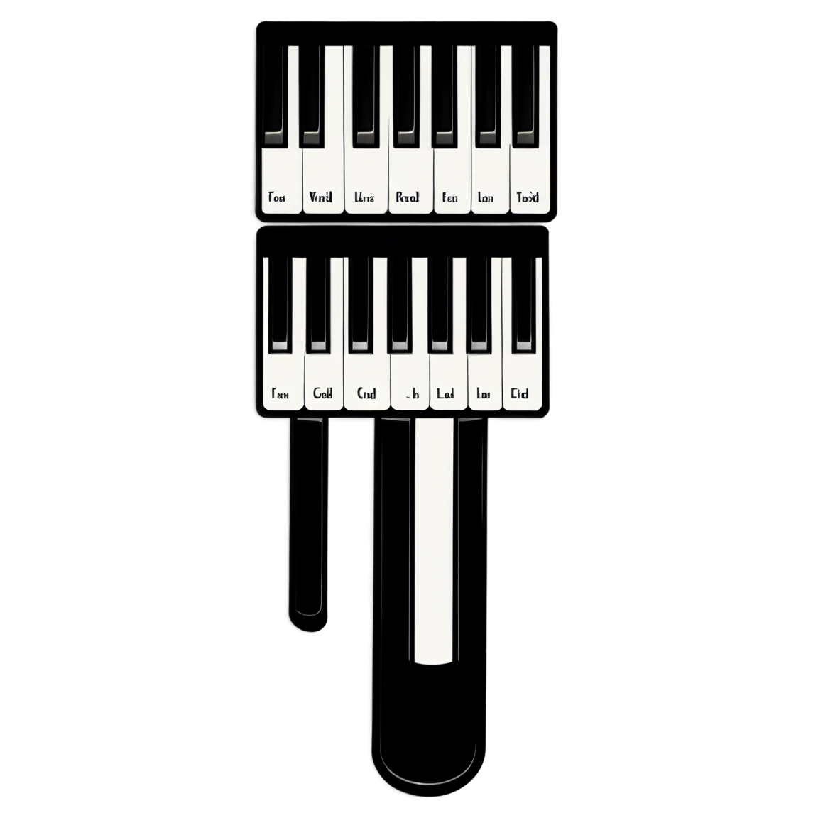 Piano key stickers with sheet music