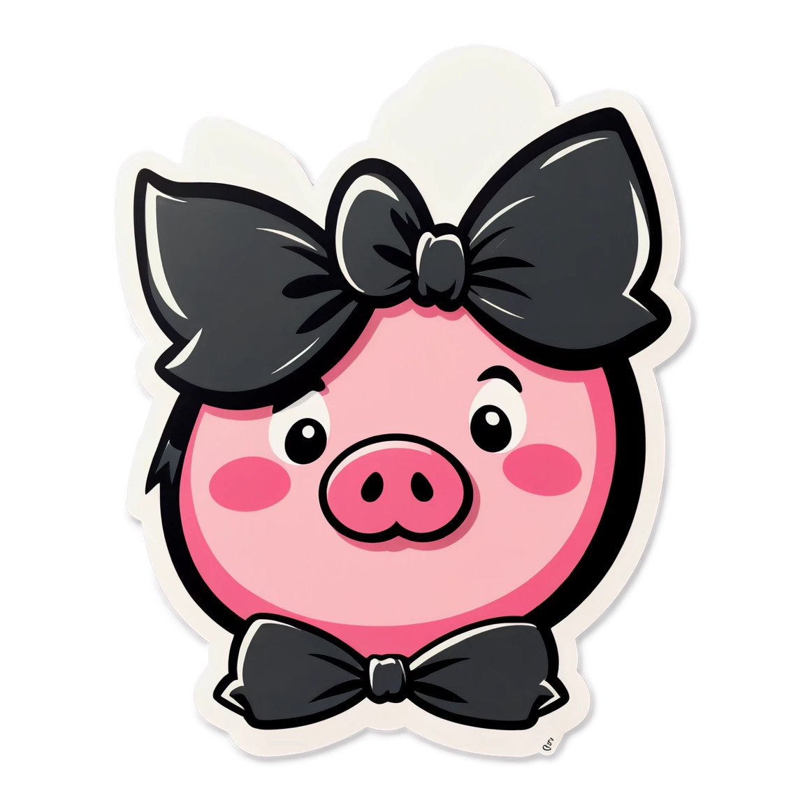 Pig Sticker with bow