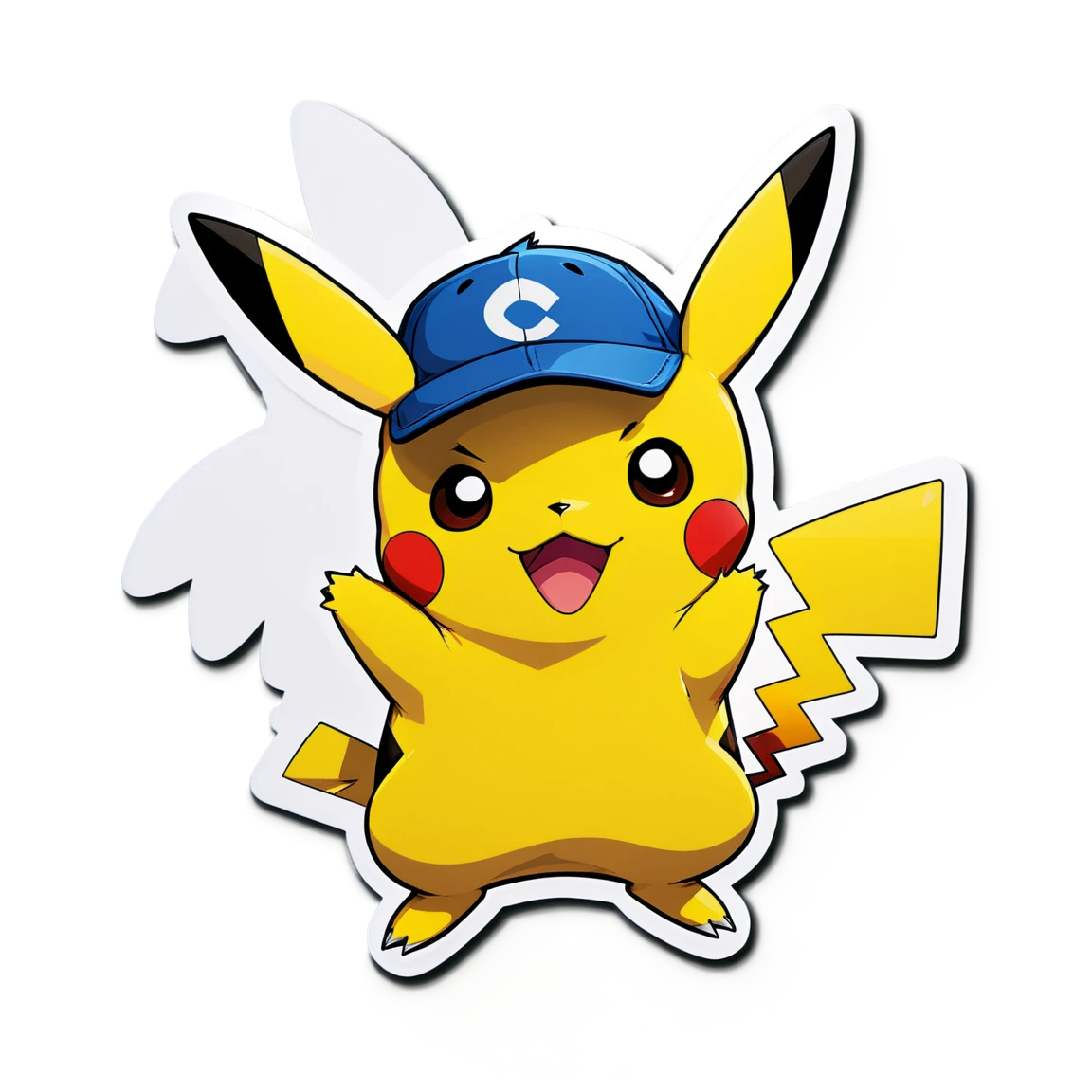 Pikachu wearing hat sticker