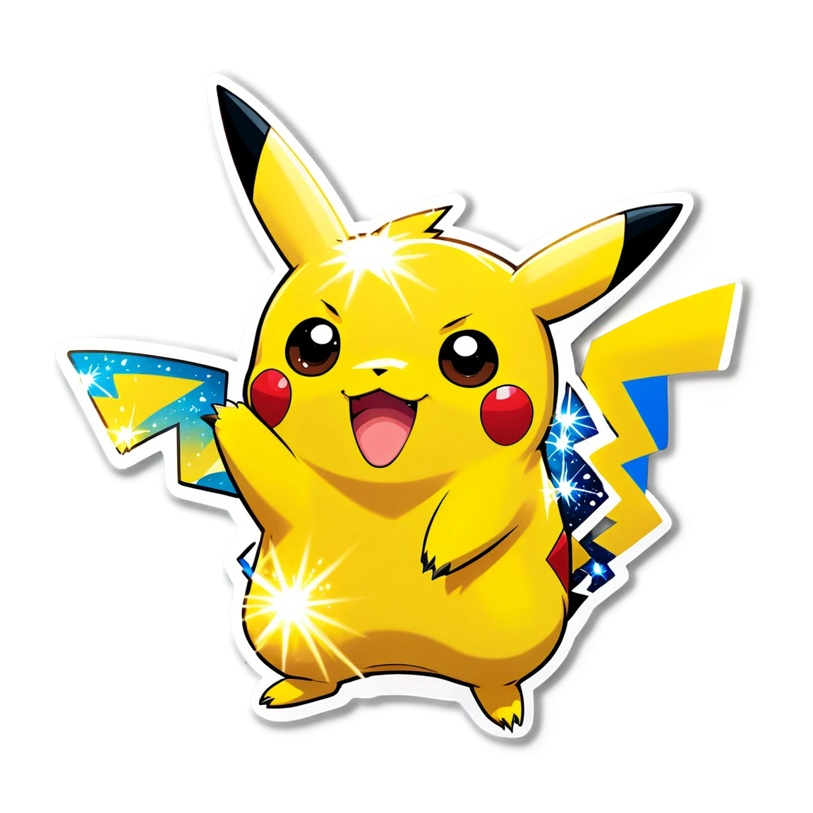 Pikachu with sparkles sticker