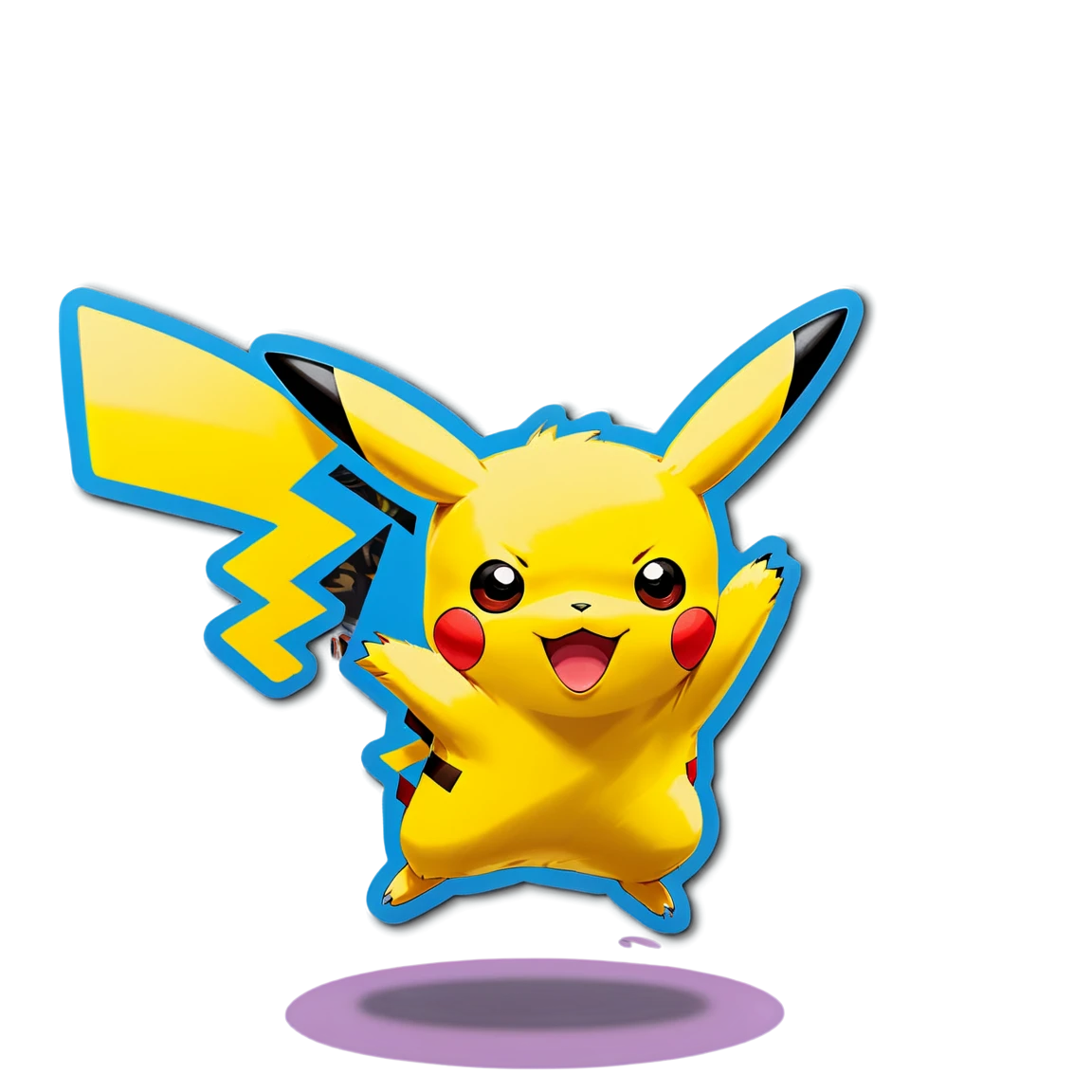 Pikachu jumping sticker