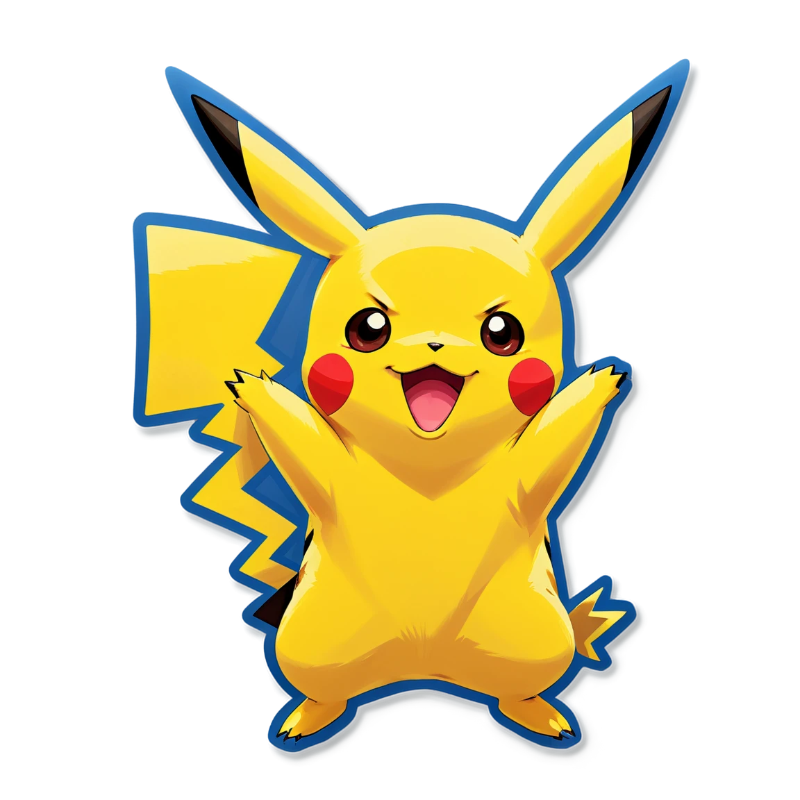 Pikachu with tail up sticker