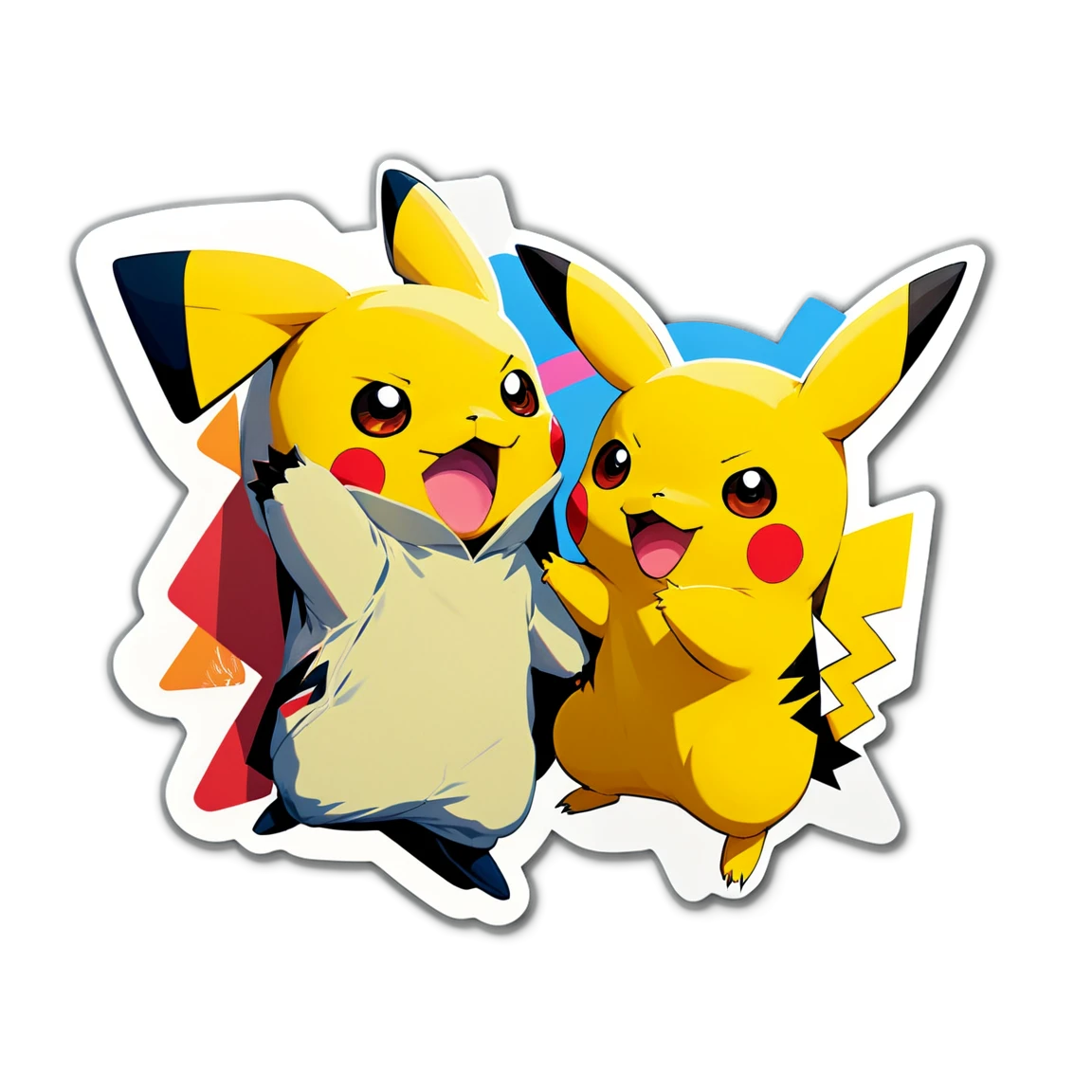 Pikachu with friends sticker