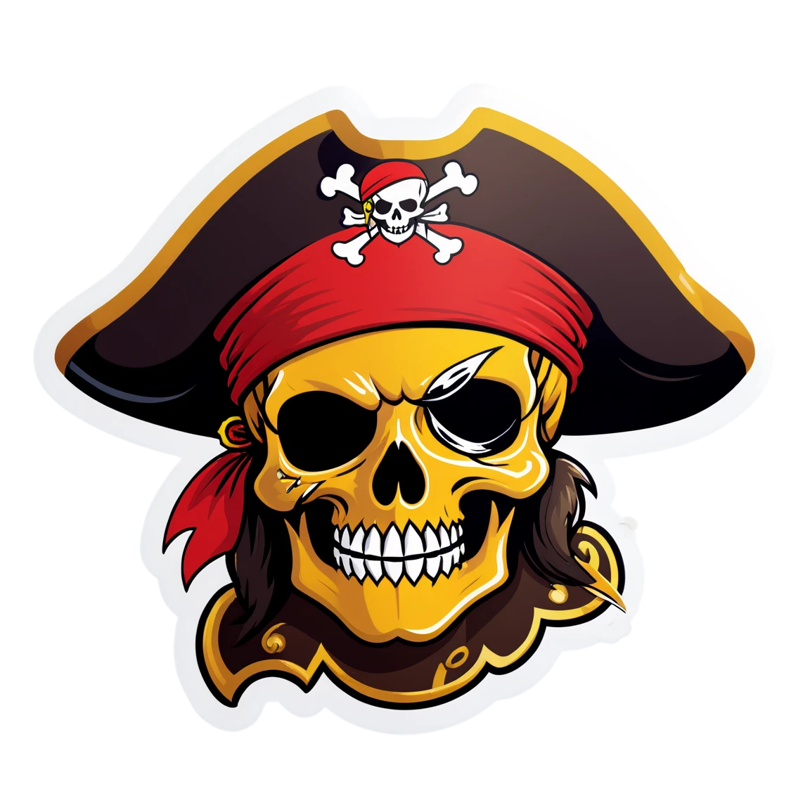 Pirate sticker with a hat