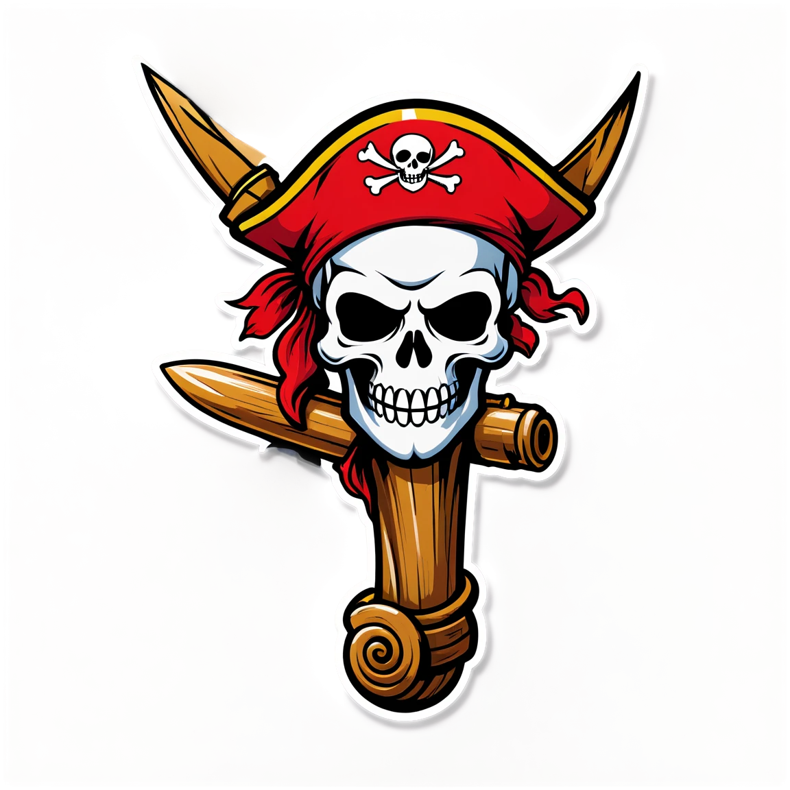 Pirate sticker with a wooden leg