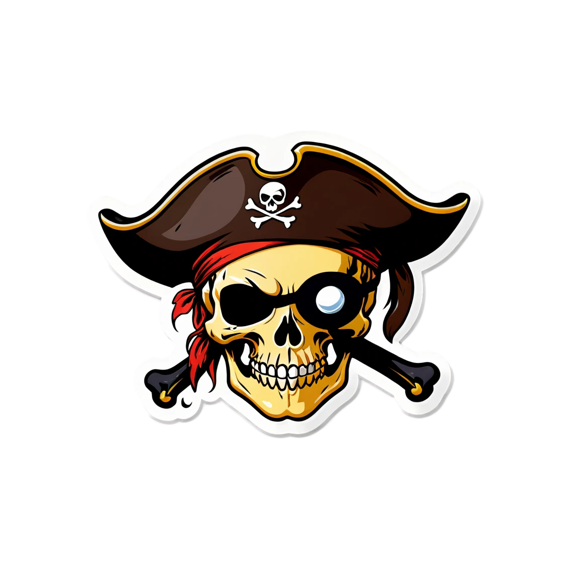 Pirate sticker with an eyepatch