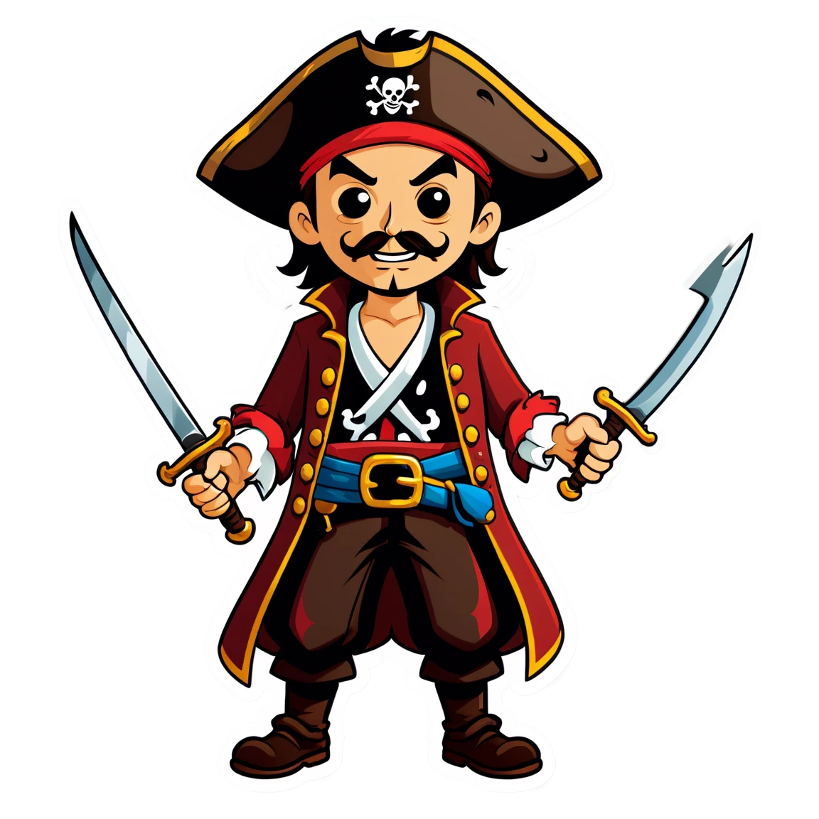 Pirate sticker holding a sword