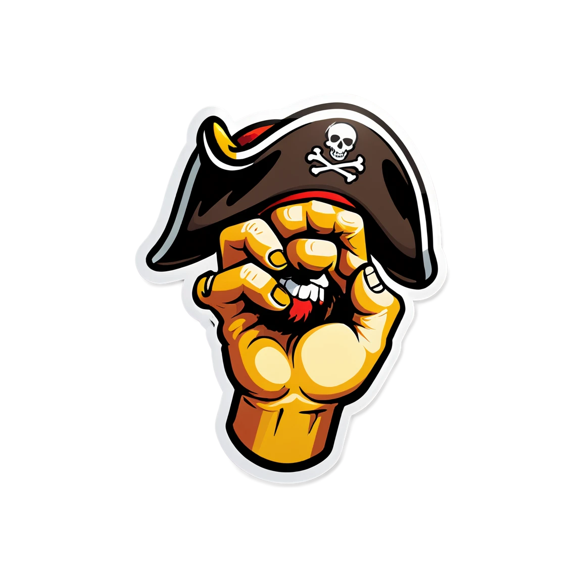 Pirate sticker with a hook hand