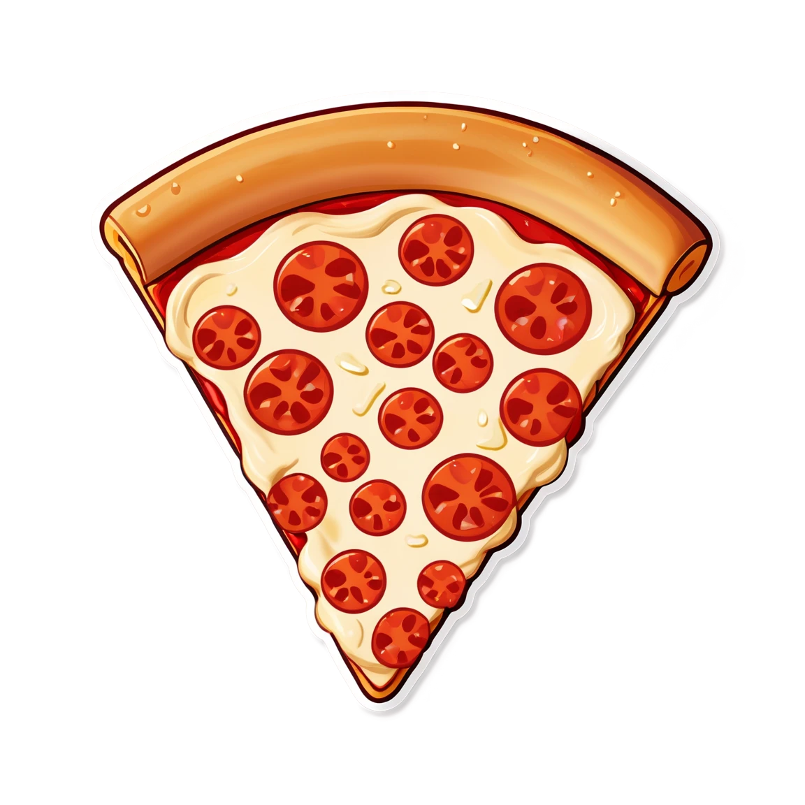 Pizza with pepperoni, pizza sticker