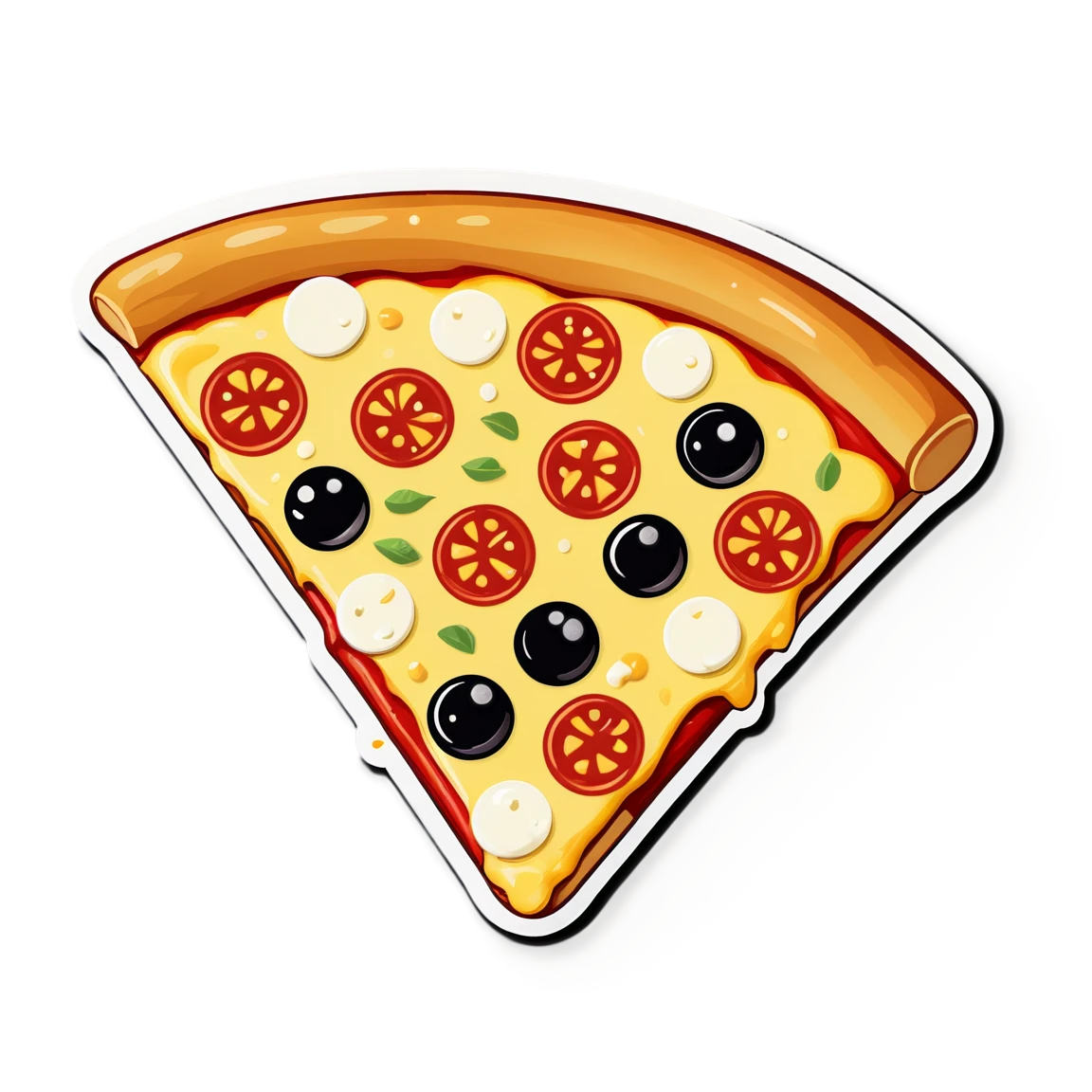 Pizza with cheese, pizza sticker