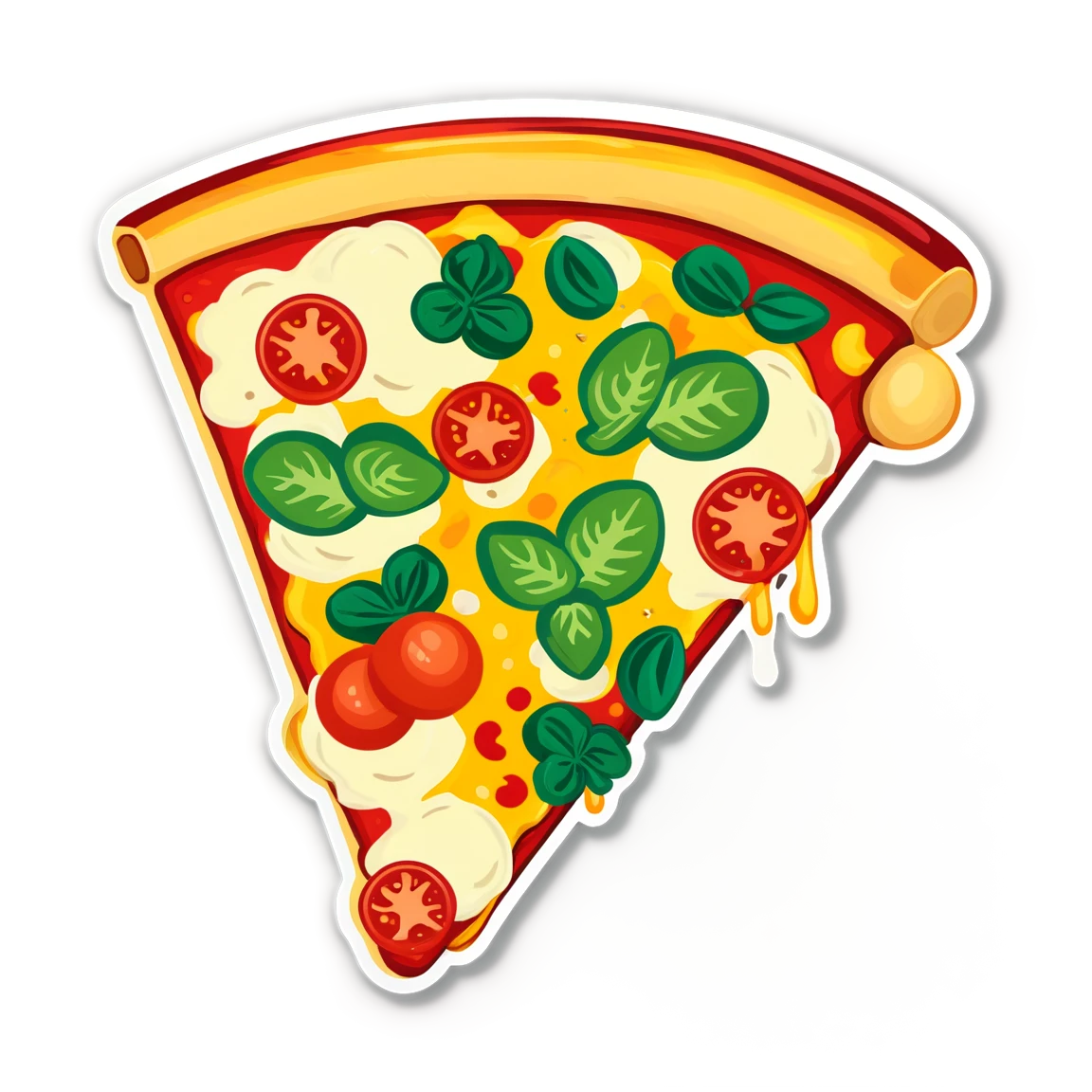 Pizza with veggies, pizza sticker