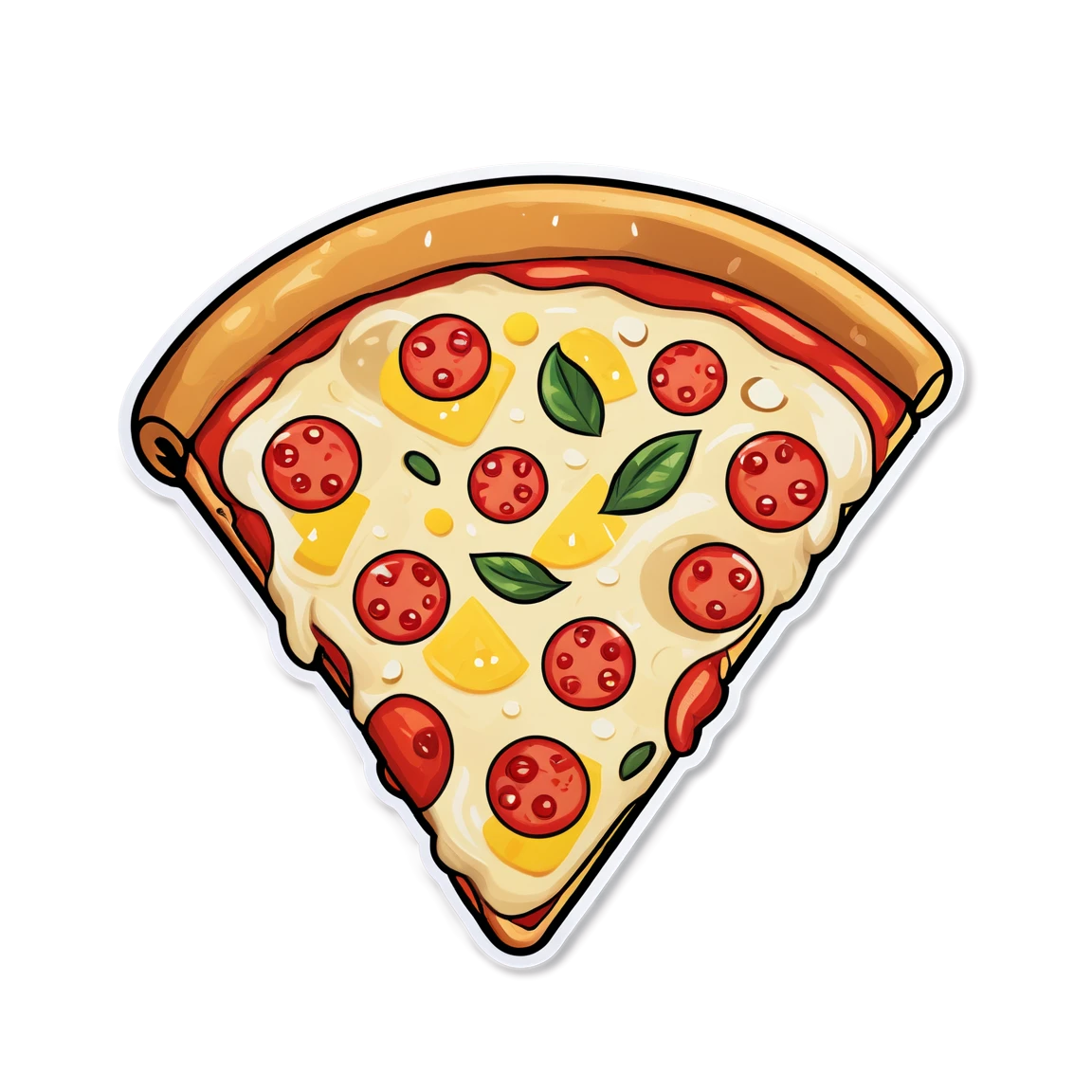 Pizza with pineapple, pizza sticker