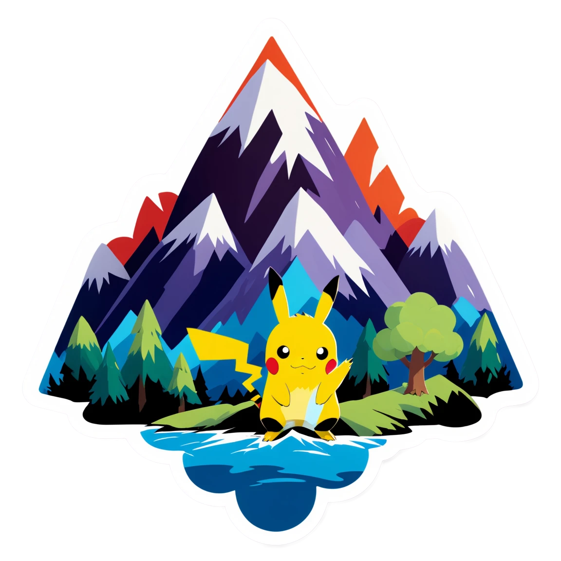 Pikachu traveling sticker, Pokémon sticker