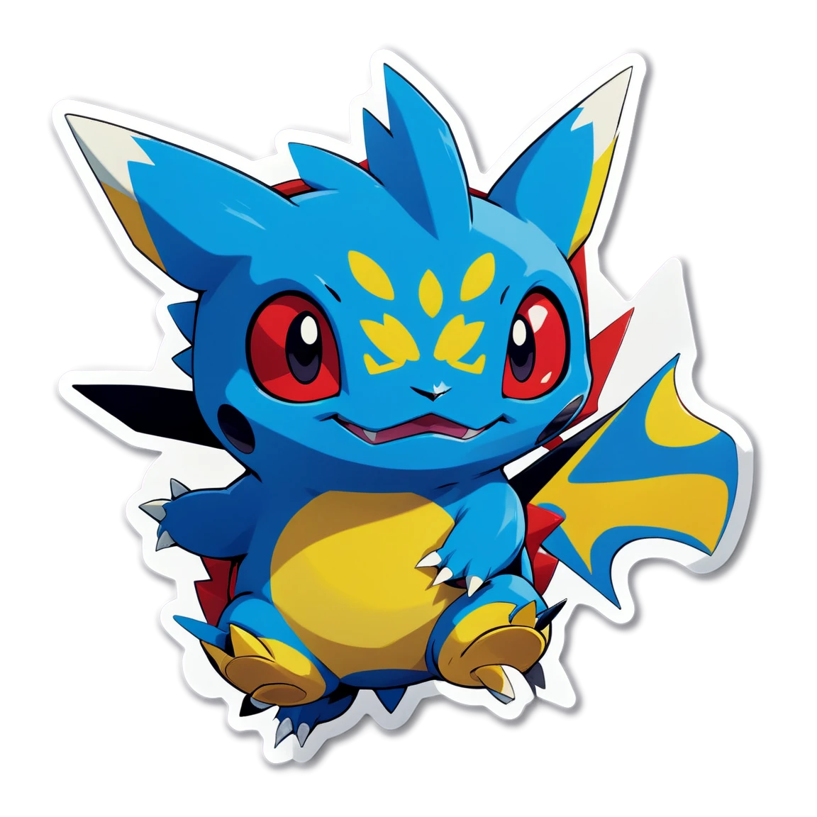 Blue Pokémon, Pikachu like Pokémon sticker, Pokémon sticker