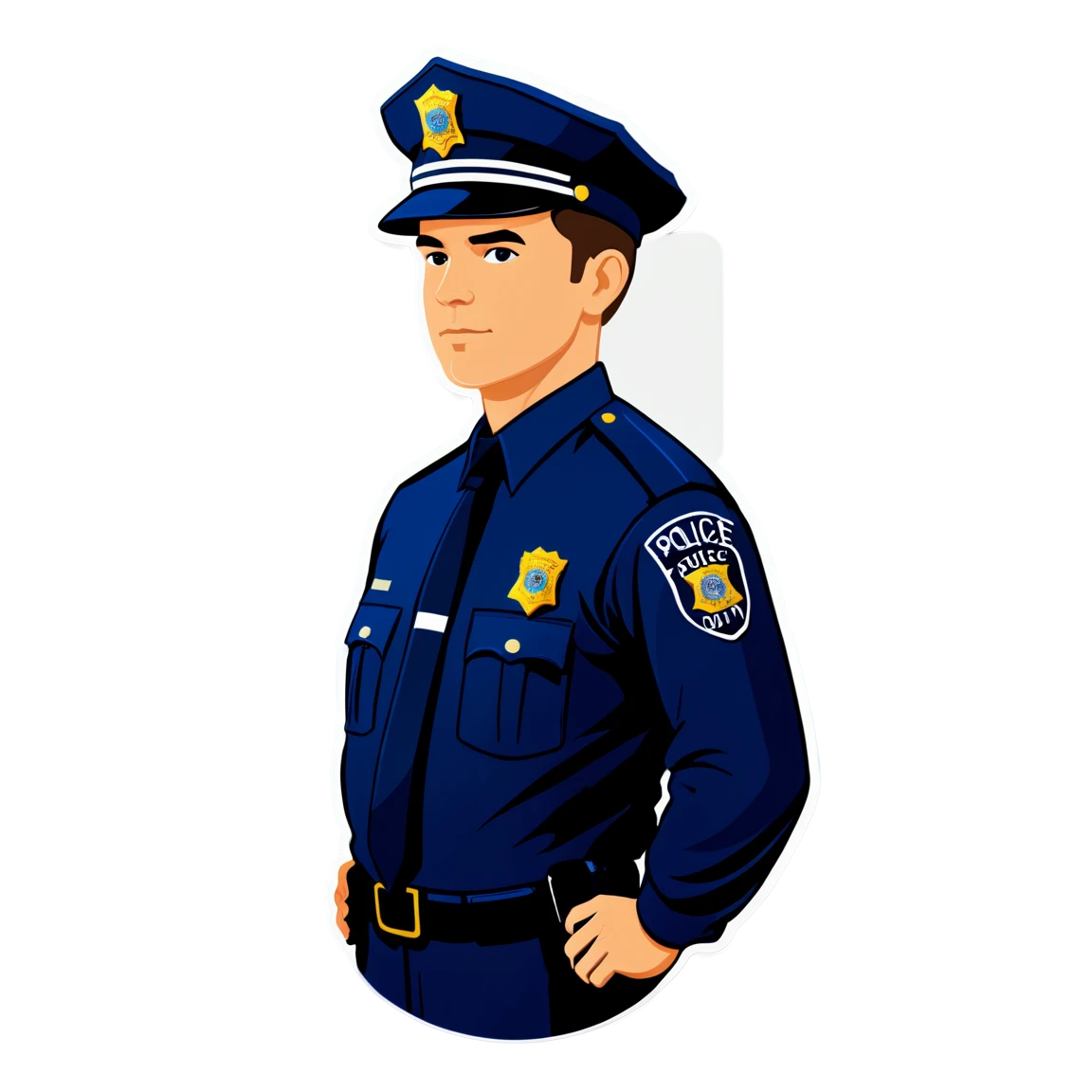 Police officer on duty, police sticker