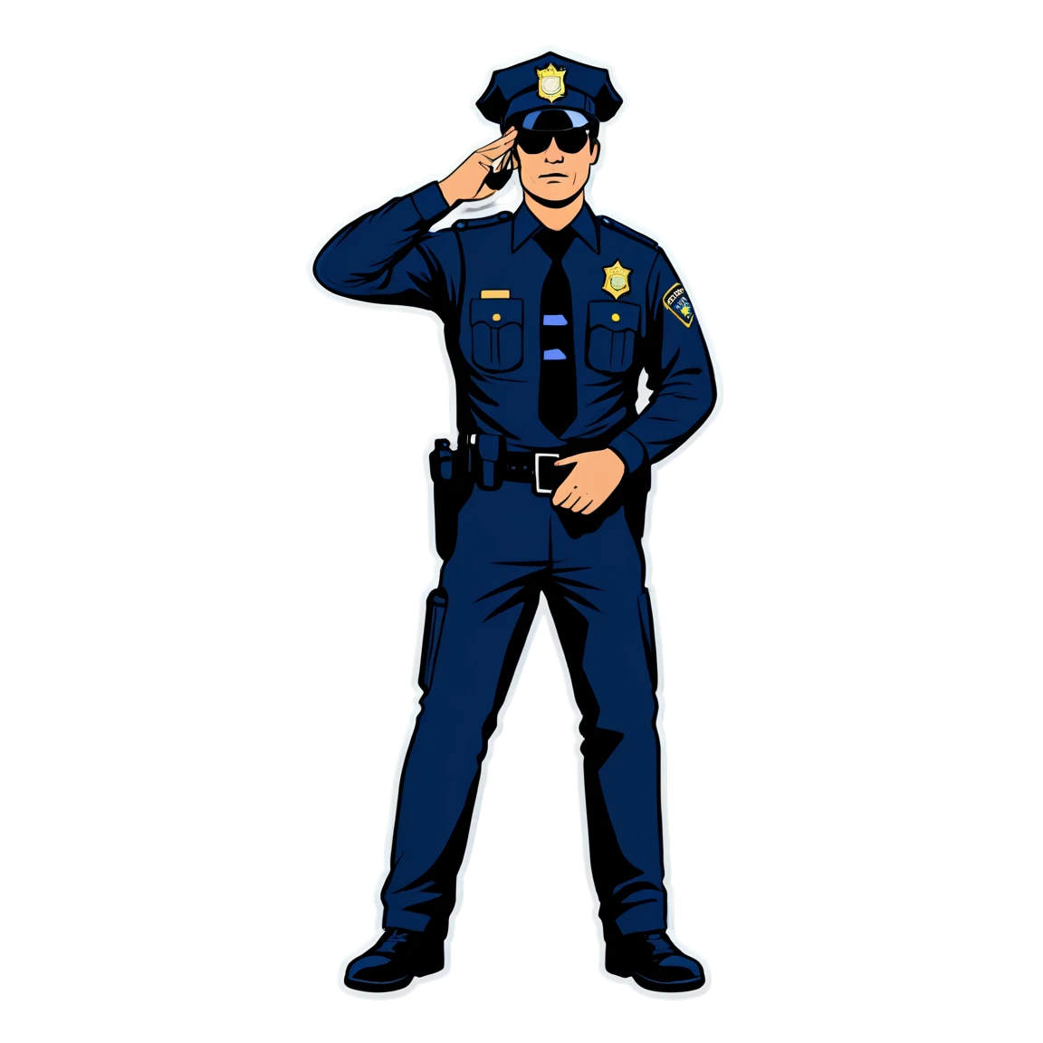 Police officer in action, police sticker