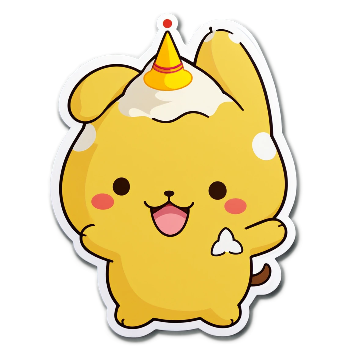 Pompompurin celebrating birthday, Sanrio sticker, Pompompurin sticker