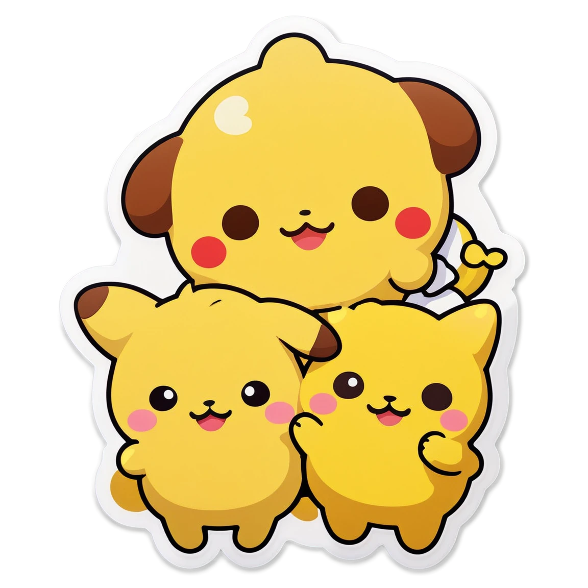 Pompompurin with friends, Sanrio sticker, Pompompurin sticker