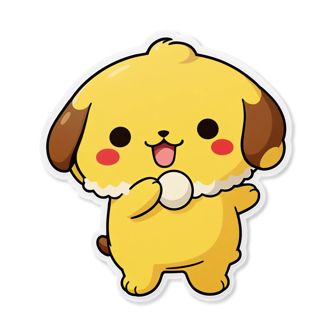 Pompompurin playing with a ball, Sanrio sticker, Pompompurin sticker