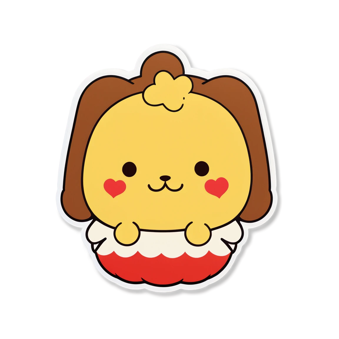 Pompompurin with hearts, Sanrio sticker, Pompompurin sticker