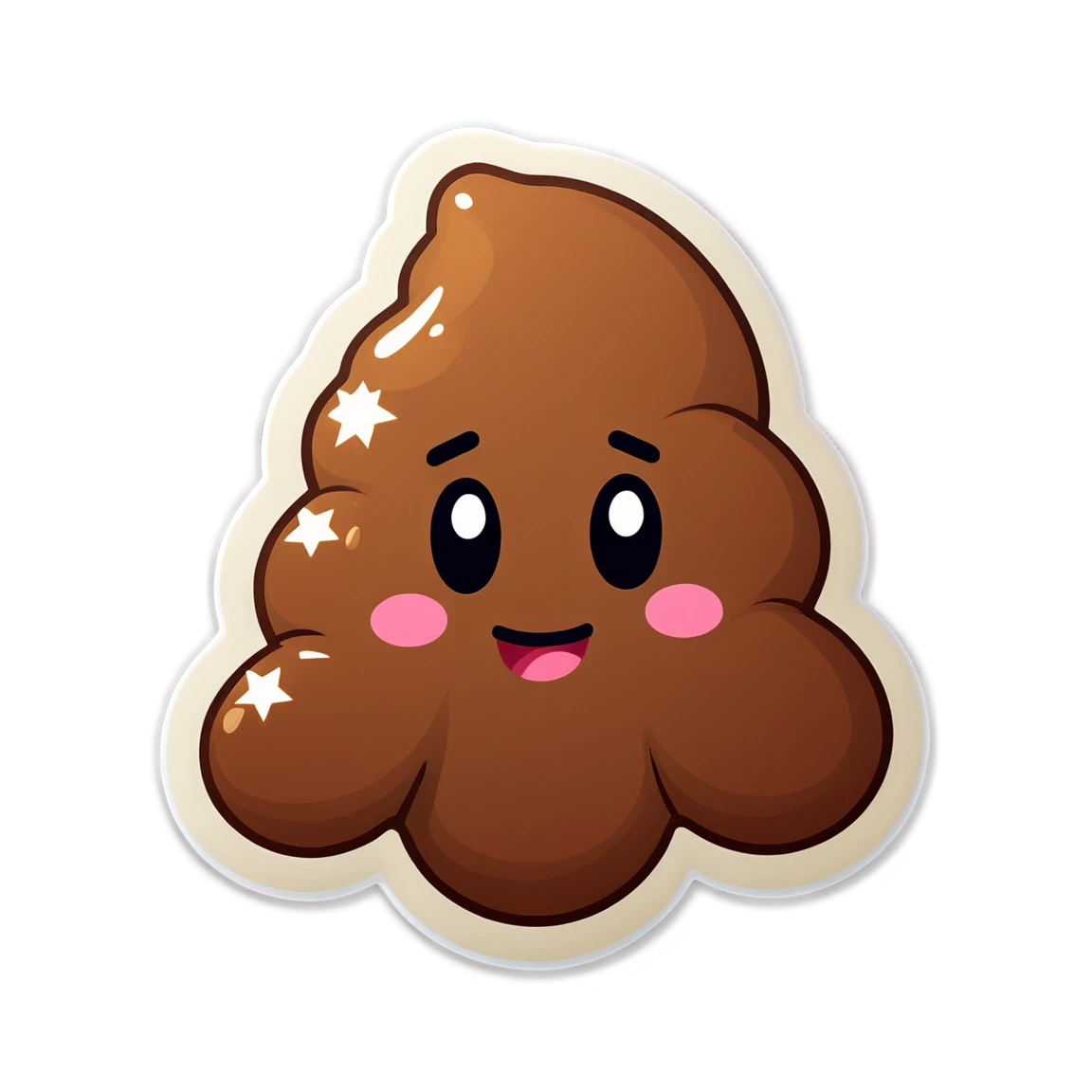 Poop Emoji with sparkles, poop emoji sticker