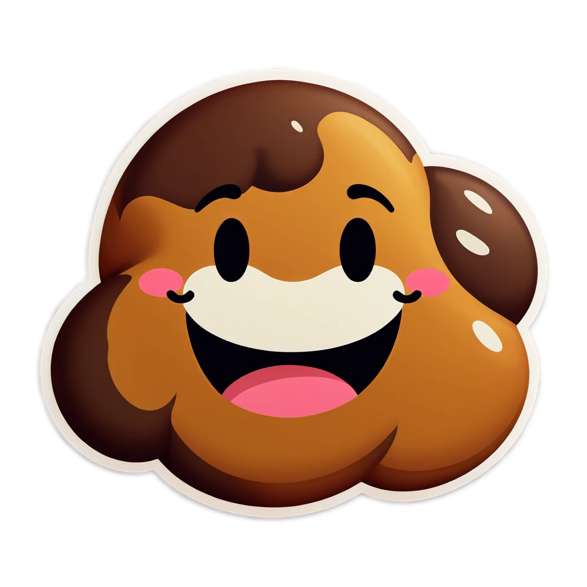 Poop Emoji smiling face, poop emoji sticker