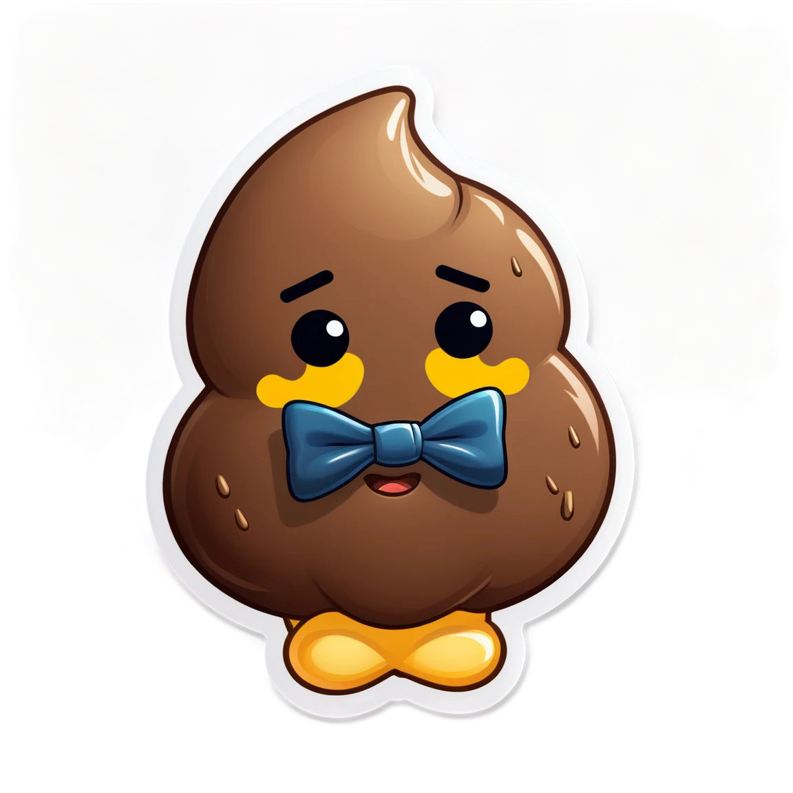 Poop Emoji wearing a bowtie, poop emoji sticker