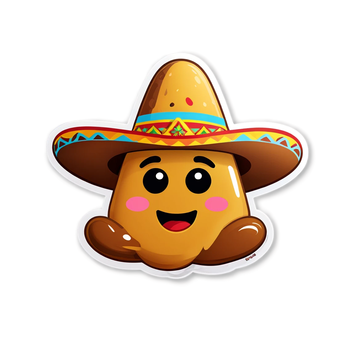 Poop Emoji with a sombrero, poop emoji sticker