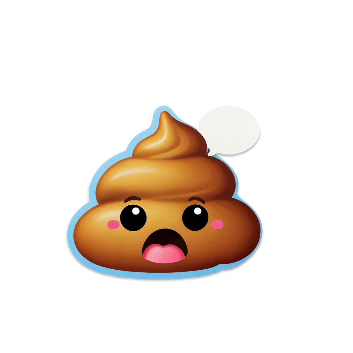 Poop Emoji with speech bubble, poop emoji sticker