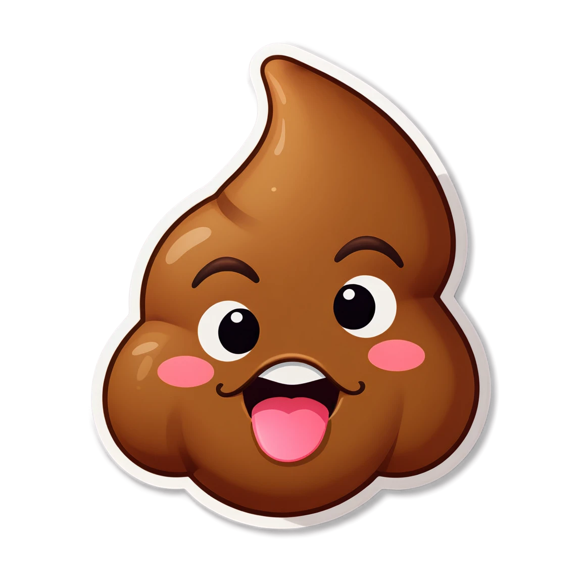 Poop Emoji winking, poop emoji sticker