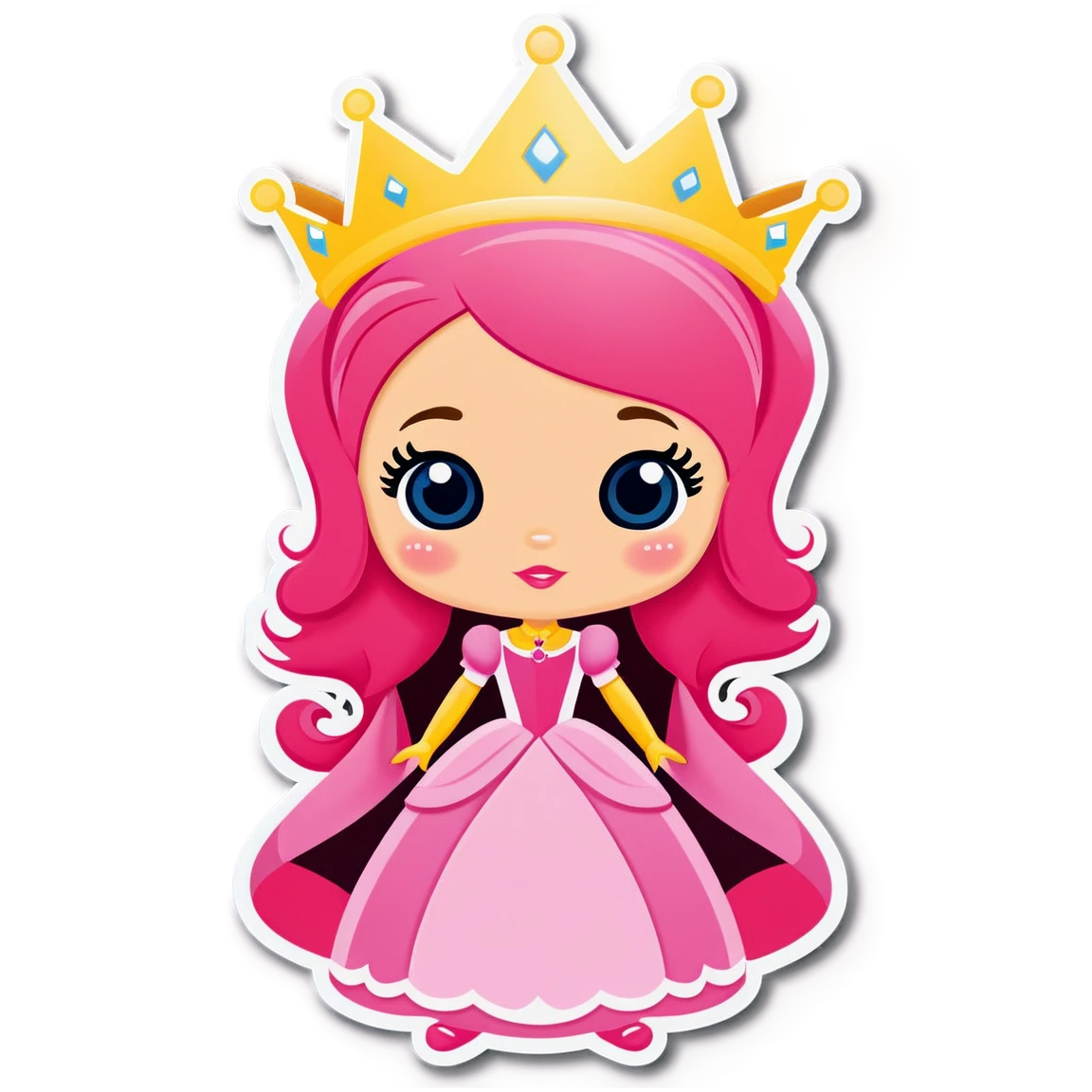 Princess with crown, royal sticker, princess sticker