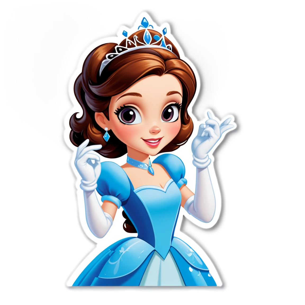 Princess wearing gloves, sophisticated sticker, princess sticker