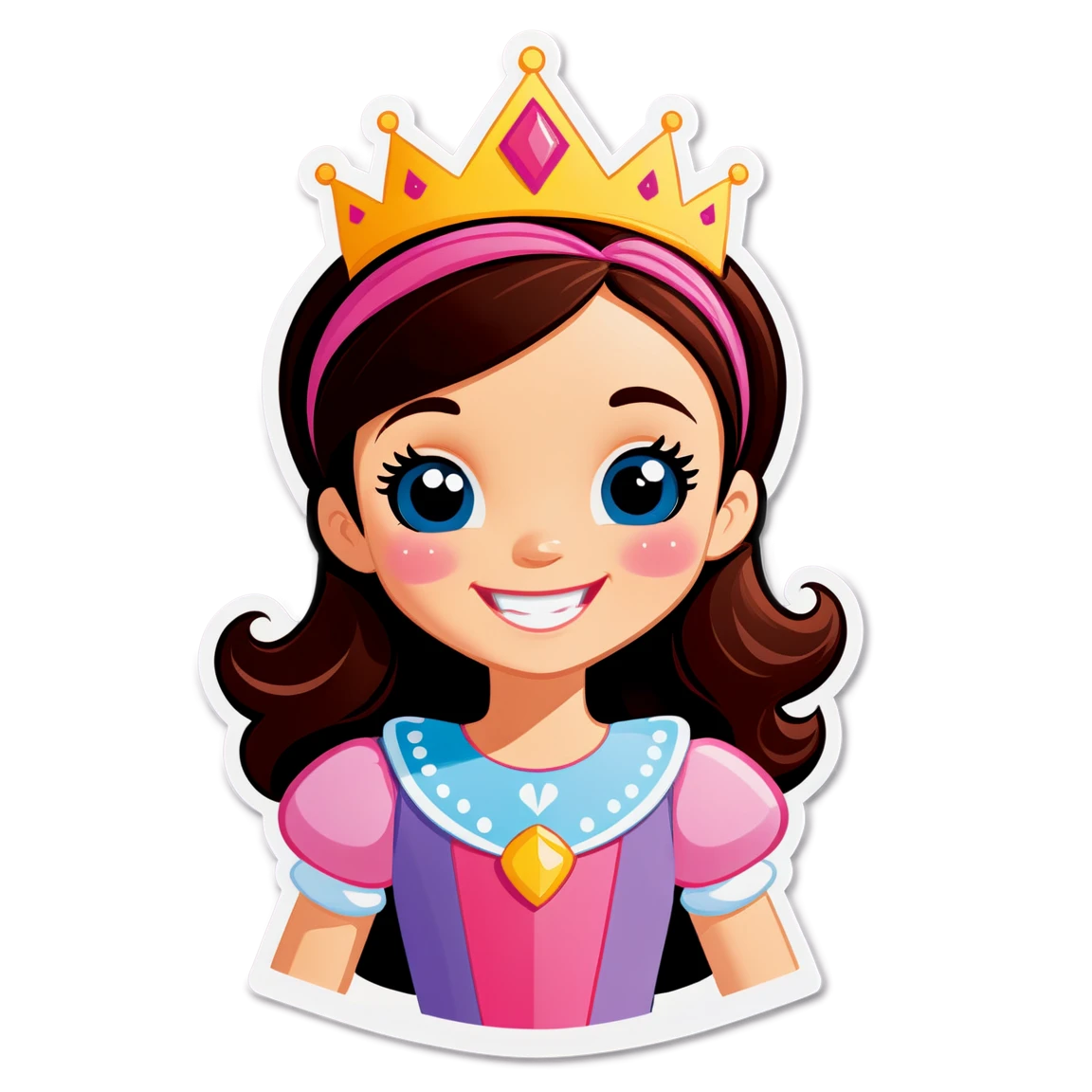 Princess smiling, happy sticker, princess sticker