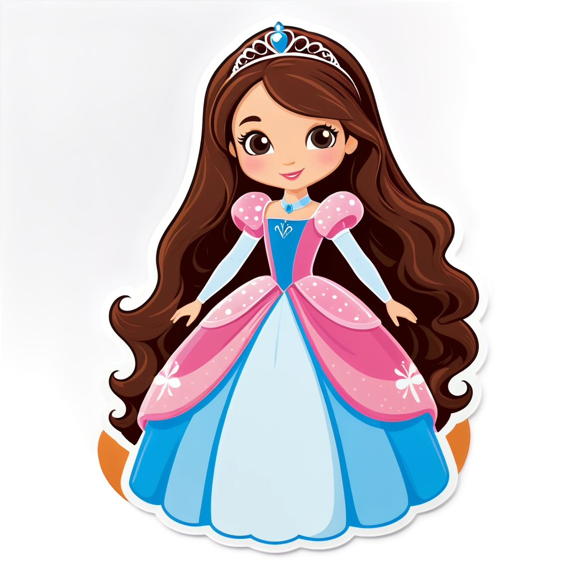 Princess with long hair, beautiful sticker, princess sticker