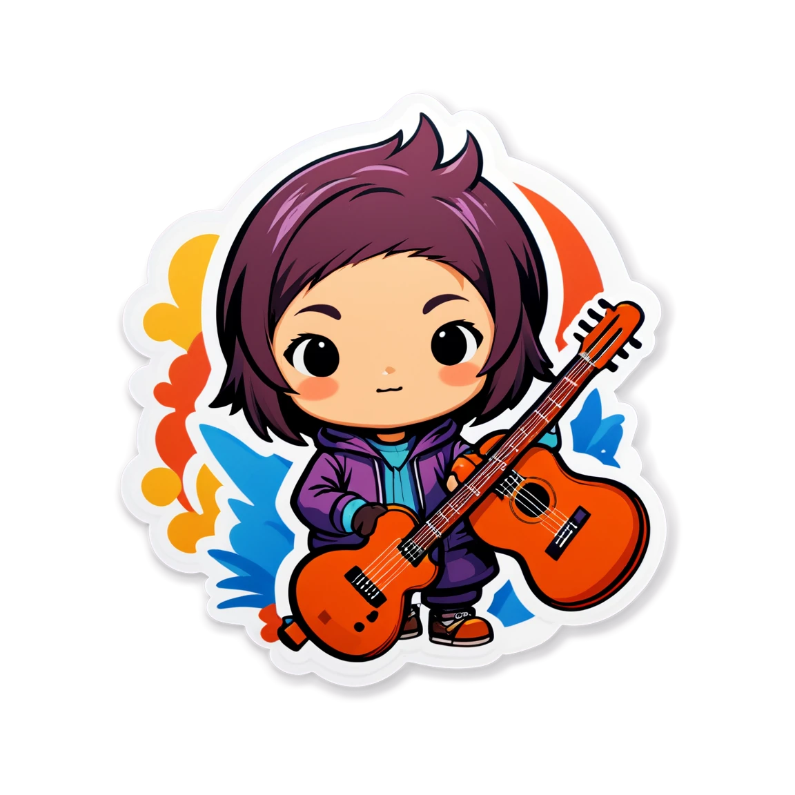 Project Sekai character with instruments, Project Sekai sticker