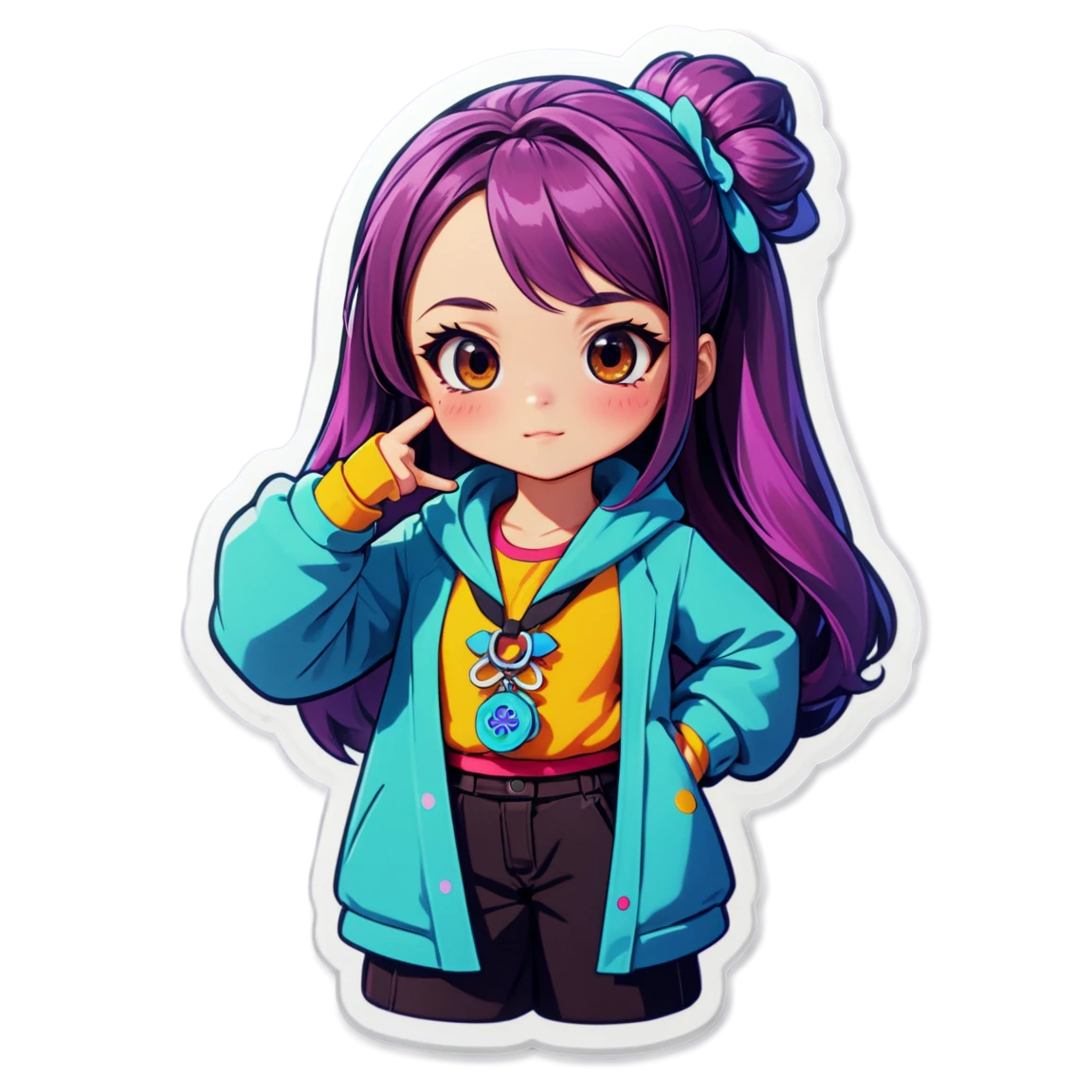 Project Sekai character wearing colorful outfit, Project Sekai sticker