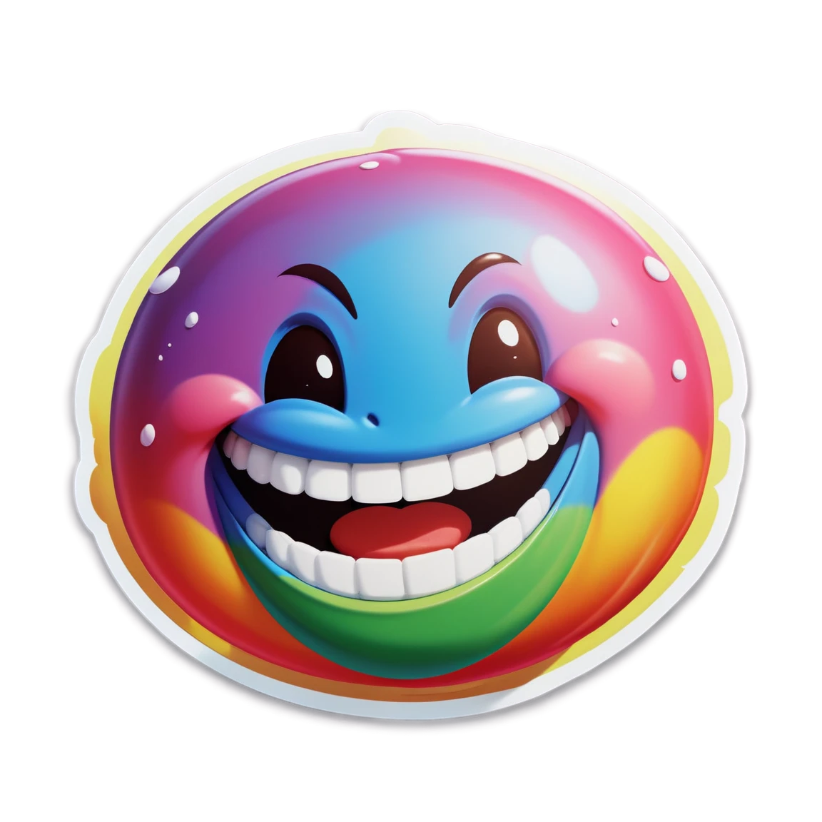 Smile, colorful puffy sticker, puffy sticker