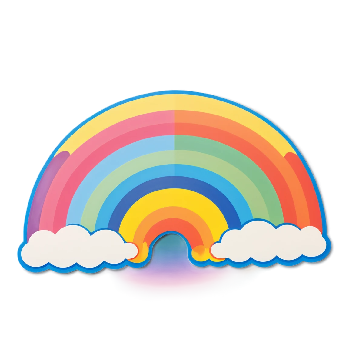 Rainbow, colorful puffy sticker, puffy sticker